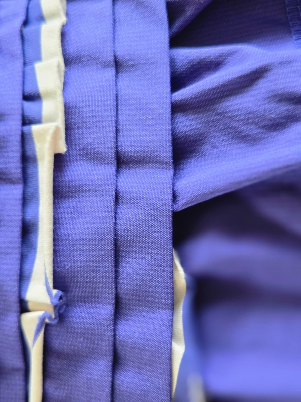 Lululemon skort 4 blue/white tiered ruffle zip pocket strips active wear tennis - Picture 8 of 13